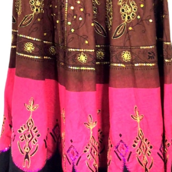 INDIAN TROPICAL FASHION NWT 100% Cotton Boho Skirt - Picture 3 of 7
